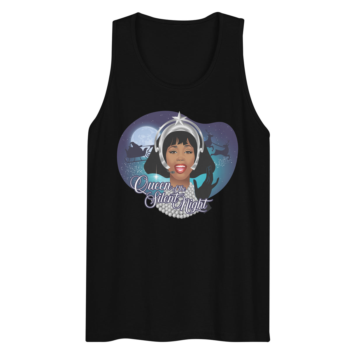 Queen of the Silent Night (Tank top)-Christmas Tank Tops-Swish Embassy