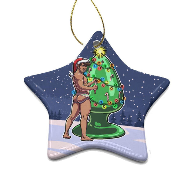Trim the Rear (Ceramic Holiday Keepsake)-Ceramic Holiday Keepsake-Swish Embassy