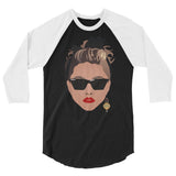 80s Glamour (Raglan) - Black/White