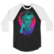 Debut garment mockup | The Man Who Sold the Hue (Raglan) | Black/White