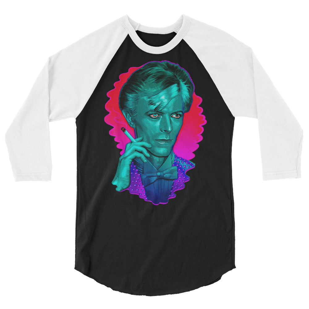 Debut garment mockup | The Man Who Sold the Hue (Raglan) | Black/White