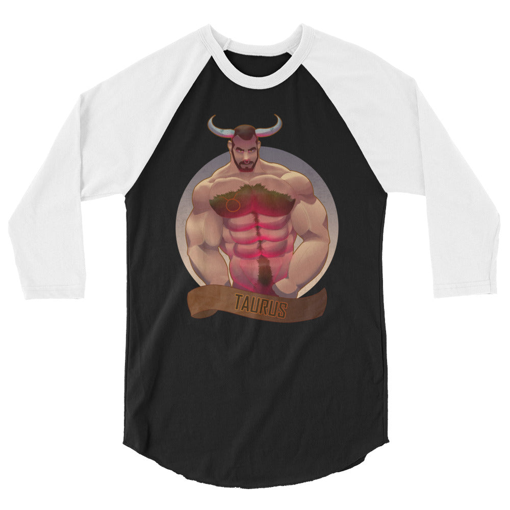 Debut garment mockup | Taurus (Raglan) | Black/White