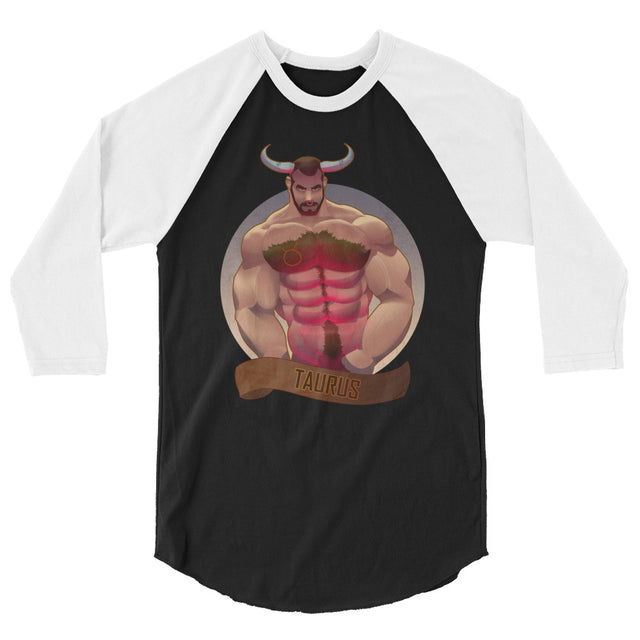 Debut garment mockup | Taurus (Raglan) | Black/White