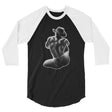 Debut garment mockup | Bikini Cowboy (Raglan) | Black/White