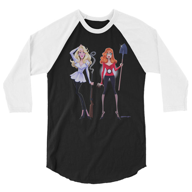 Debut garment mockup | Dead Gorgeous (Raglan) | Black/White