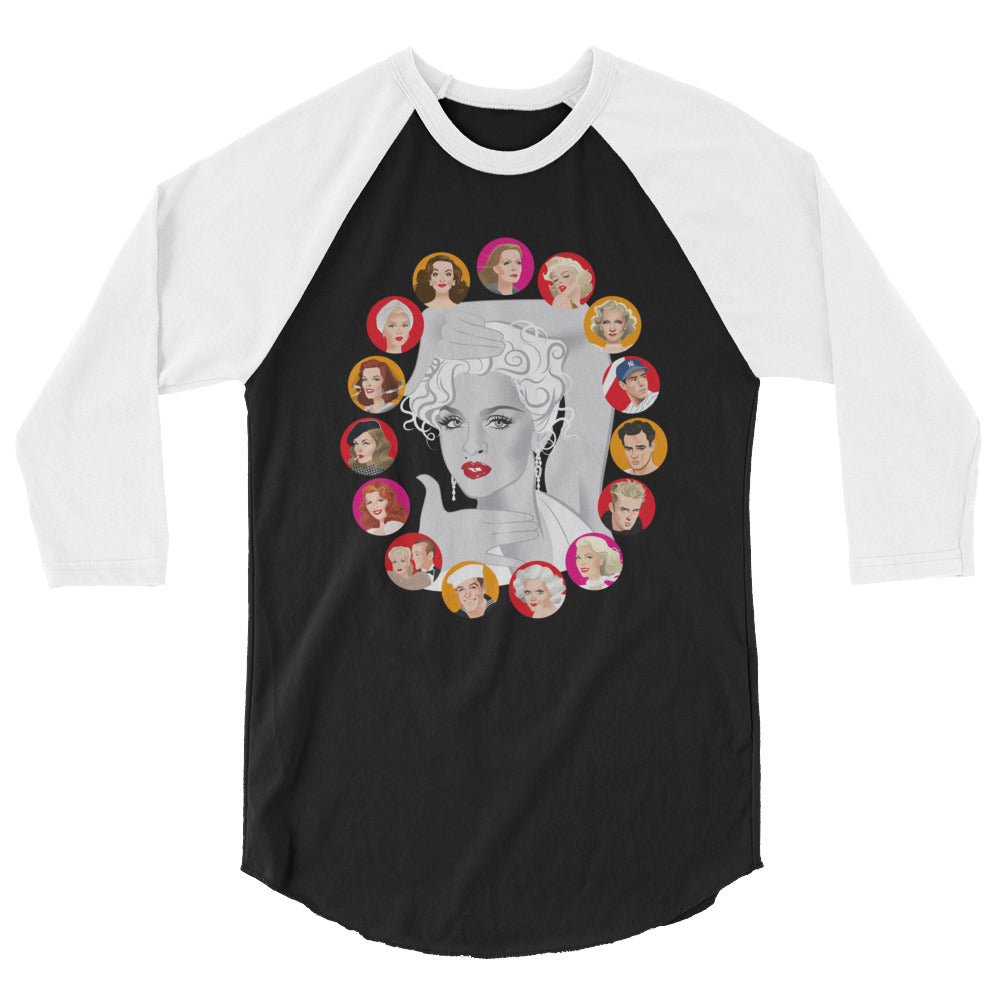 Debut garment mockup | Dietrich and DiMaggio (Raglan) | Black/White