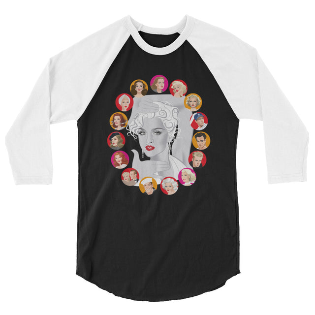 Debut garment mockup | Dietrich and DiMaggio (Raglan) | Black/White