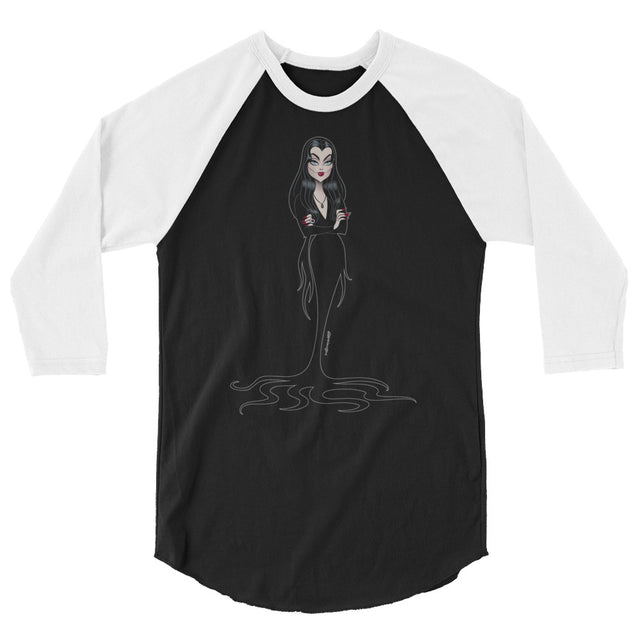 Debut garment mockup | Cara Mia (Raglan) | Black/White