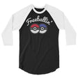 Debut garment mockup | Freeballin' (Raglan) | Black/White