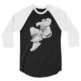 Debut garment mockup | Cleavage (Raglan) | Black/White