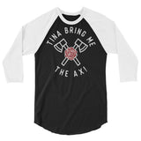 Debut garment mockup | Tina Bring Me the Ax (Raglan) | Black/White
