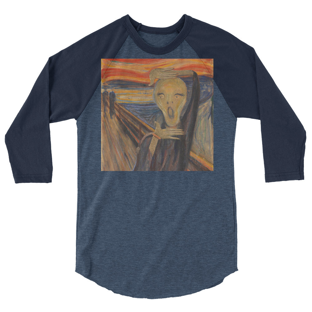 Strike a Scream (Raglan) - Heather Denim/Navy