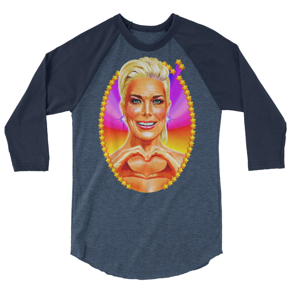 Debut garment mockup | Big Boss Energy (Raglan) | Heather Denim/Navy