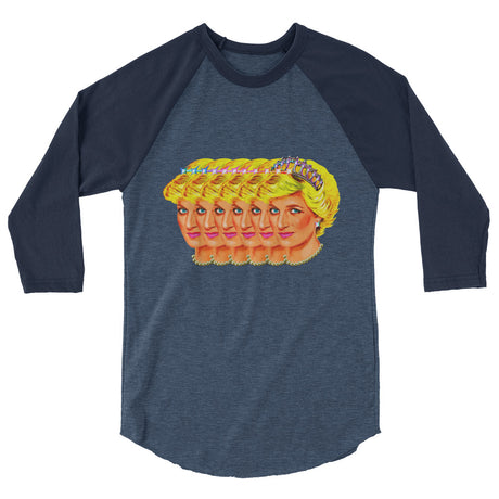 Debut garment mockup | Side-Di (Raglan) | Heather Denim/Navy