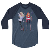 Debut garment mockup | Dead Gorgeous (Raglan) | Heather Denim/Navy