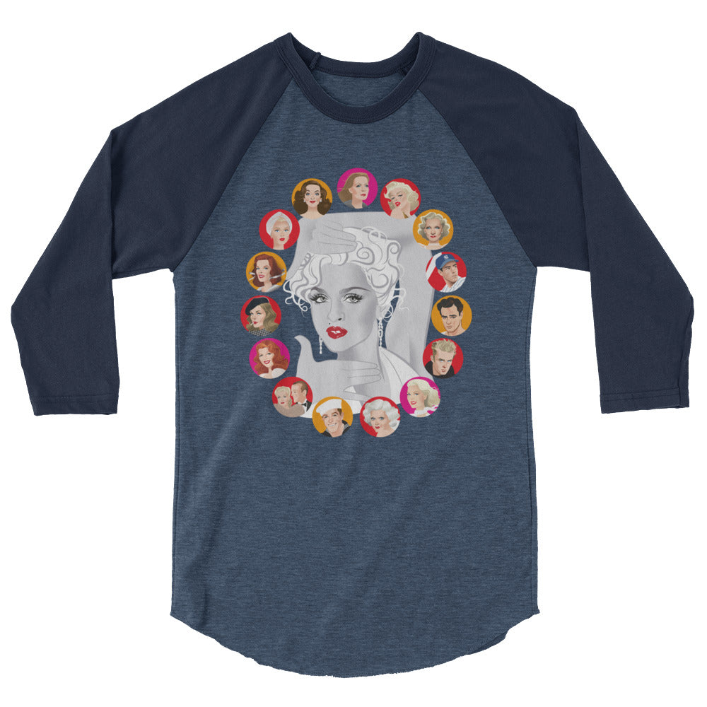 Debut garment mockup | Dietrich and DiMaggio (Raglan) | Heather Denim/Navy