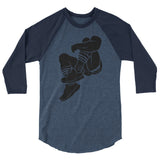Debut garment mockup | Cleavage (Raglan) | Heather Denim/Navy