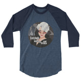 Debut garment mockup | Everybody Wants to be Us (Raglan) | Heather Denim/Navy