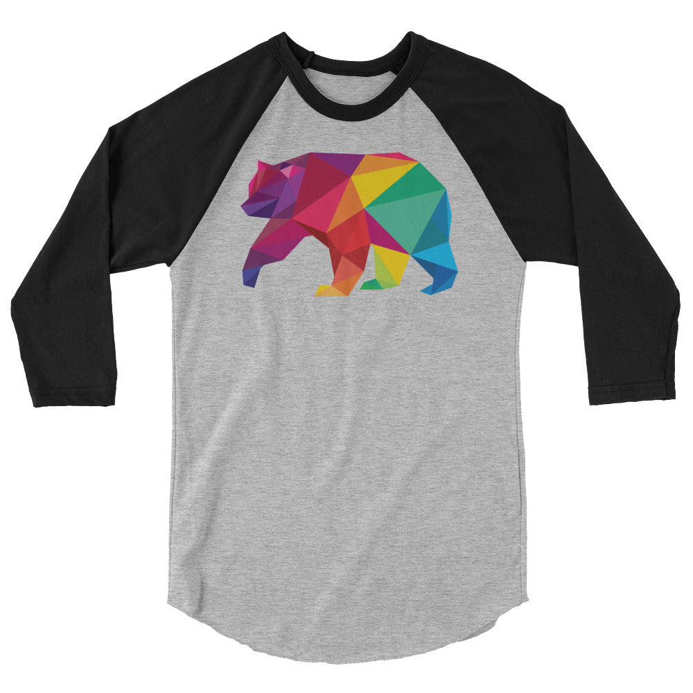 Debut garment mockup | Polygon Bear (Raglan) | Heather Grey/Black