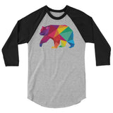 Debut garment mockup | Polygon Bear (Raglan) | Heather Grey/Black