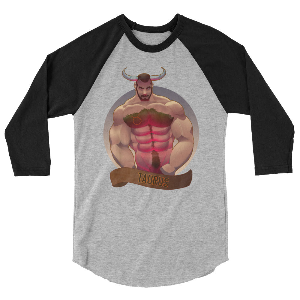 Debut garment mockup | Taurus (Raglan) | Heather Grey/Black