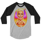 Debut garment mockup | Big Boss Energy (Raglan) | Heather Grey/Black
