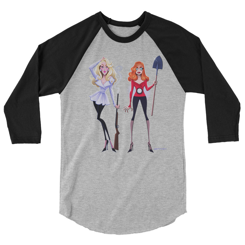 Debut garment mockup | Dead Gorgeous (Raglan) | Heather Grey/Black