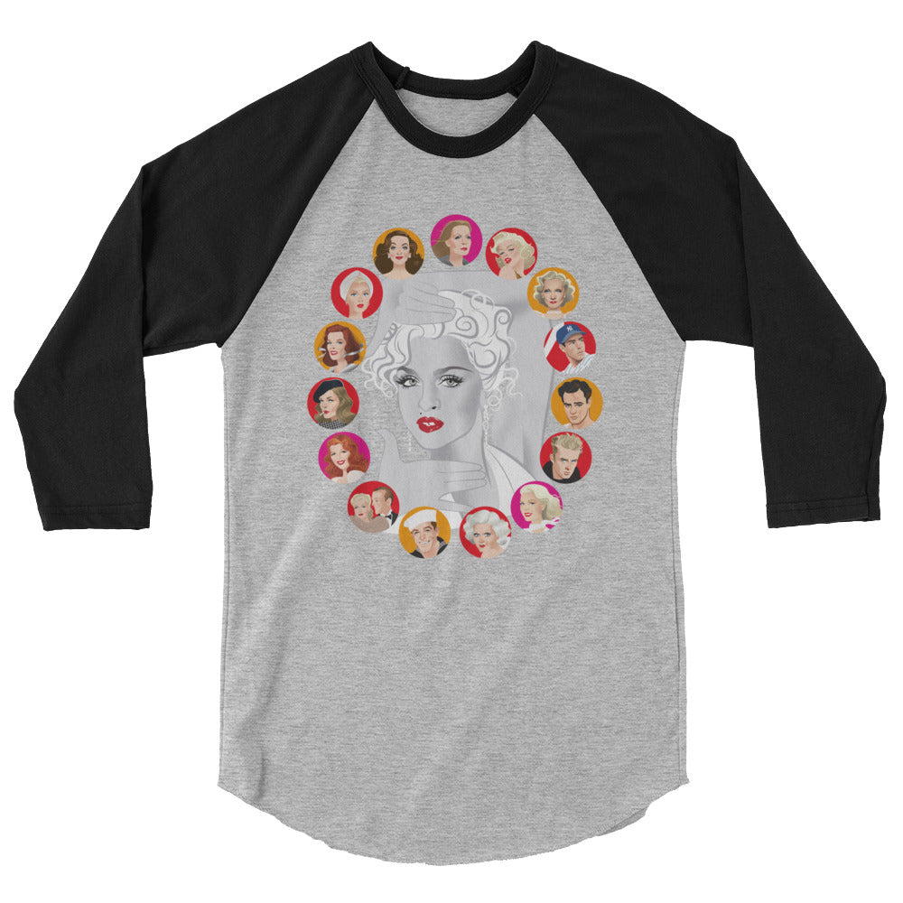 Debut garment mockup | Dietrich and DiMaggio (Raglan) | Heather Grey/Black