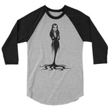Debut garment mockup | Cara Mia (Raglan) | Heather Grey/Black