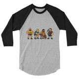 Debut garment mockup | Good Beef (Raglan) | Heather Grey/Black