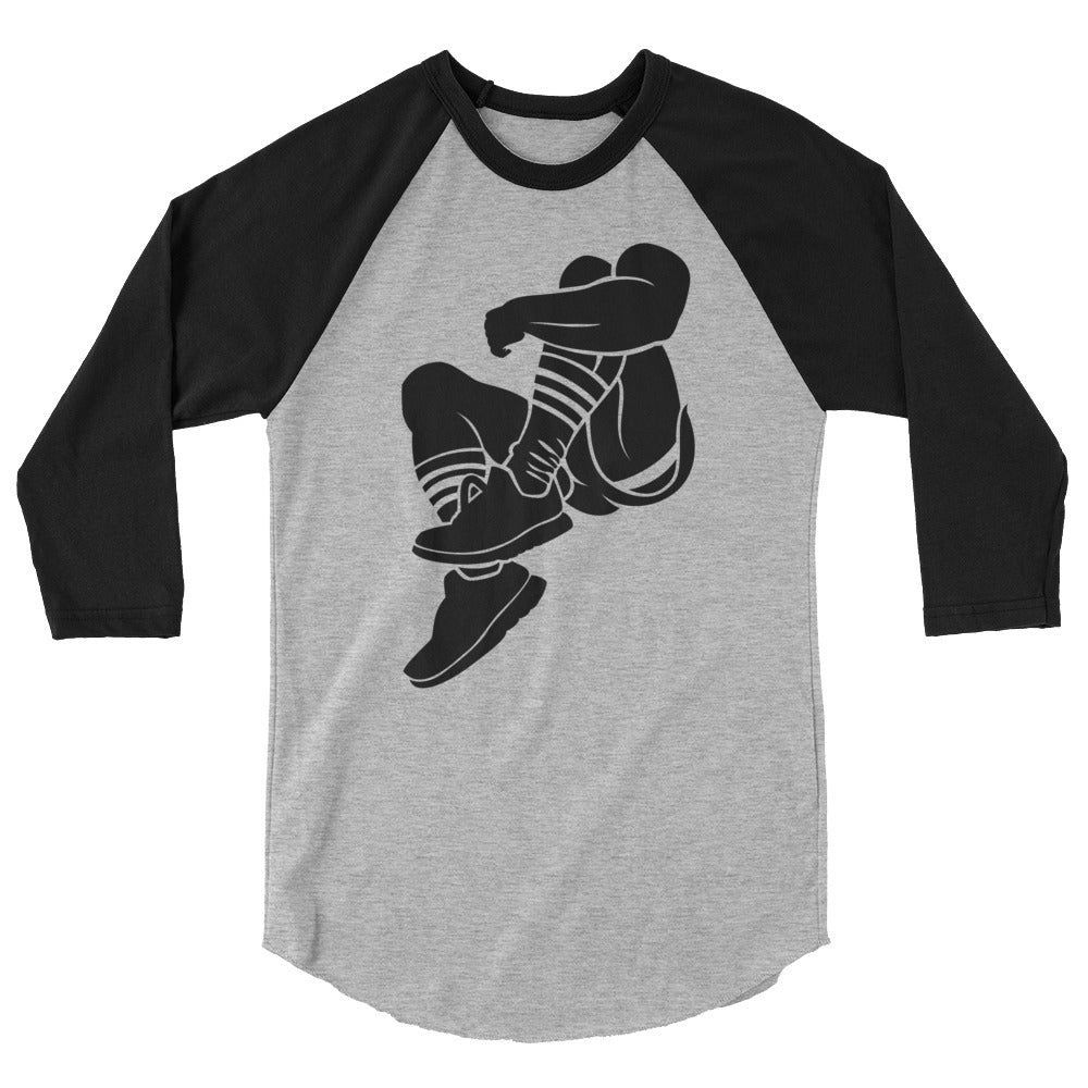 Debut garment mockup | Cleavage (Raglan) | Heather Grey/Black