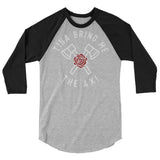 Debut garment mockup | Tina Bring Me the Ax (Raglan) | Heather Grey/Black