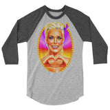 Debut garment mockup | Big Boss Energy (Raglan) | Heather Grey/Heather Charcoal
