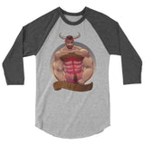 Debut garment mockup | Taurus (Raglan) | Heather Grey/Heather Charcoal