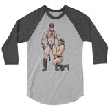 Debut garment mockup | Zoinks (Raglan) | Heather Grey/Heather Charcoal
