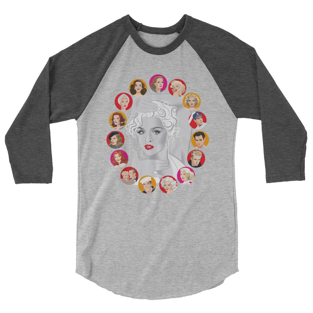 Debut garment mockup | Dietrich and DiMaggio (Raglan) | Heather Grey/Heather Charcoal