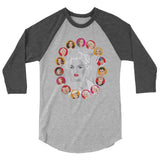 Debut garment mockup | Dietrich and DiMaggio (Raglan) | Heather Grey/Heather Charcoal