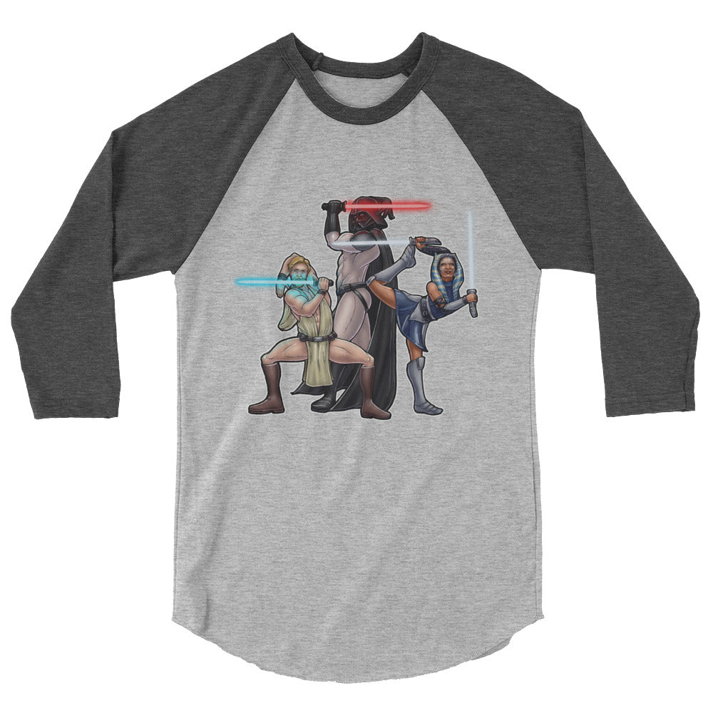 Debut garment mockup | House of Sabre (Raglan) | Heather Grey/Heather Charcoal