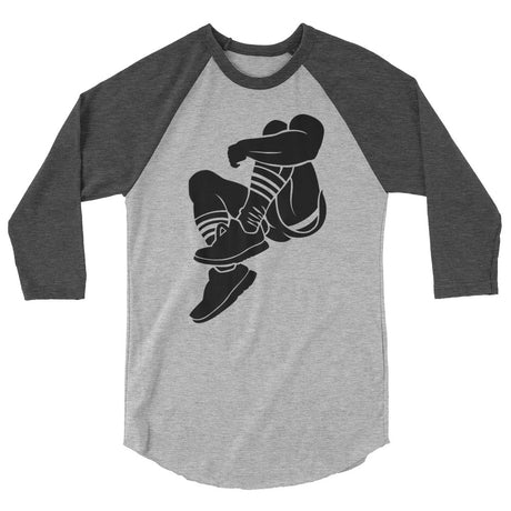 Debut garment mockup | Cleavage (Raglan) | Heather Grey/Heather Charcoal