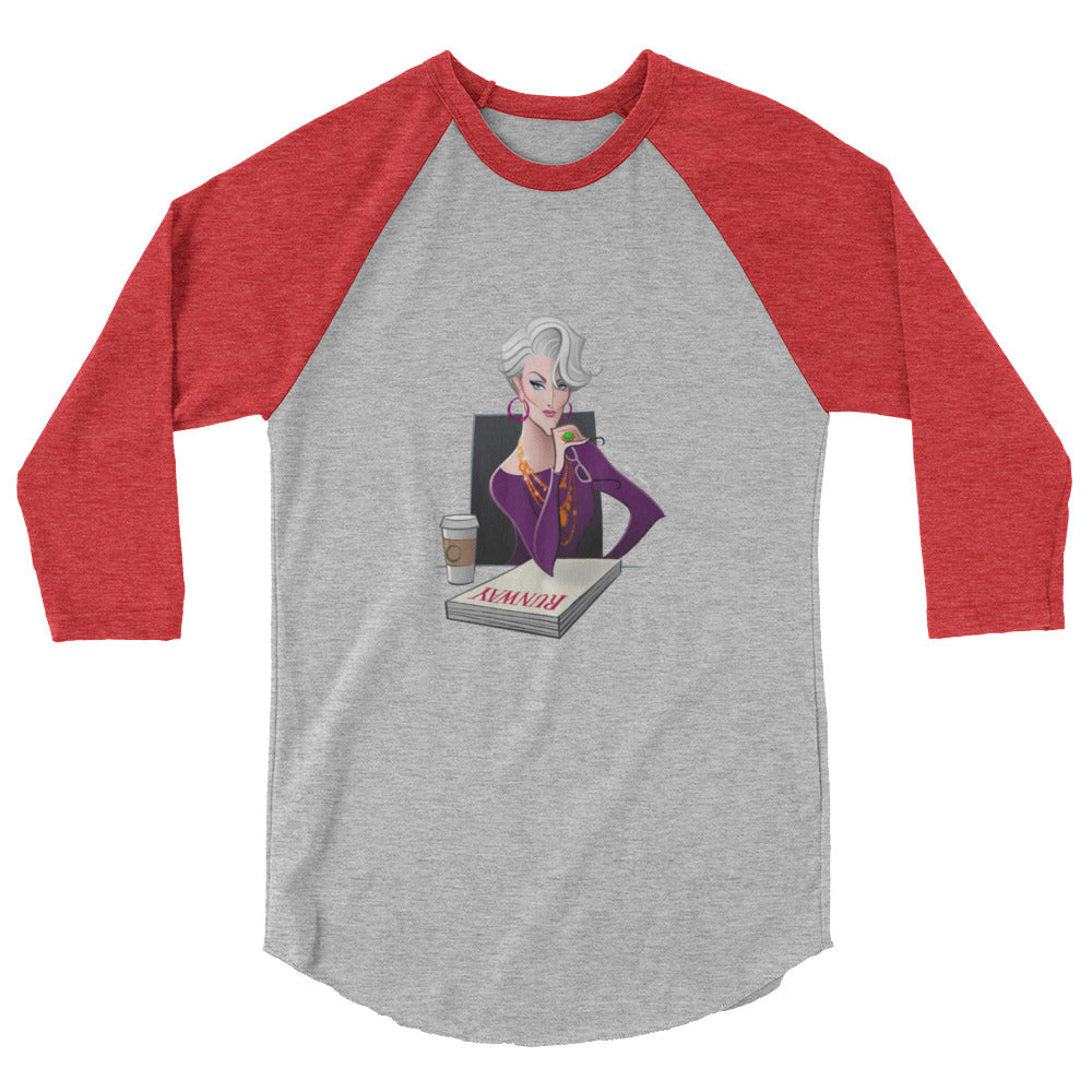 Dragon Lady (Raglan) - Heather Grey/Heather Red