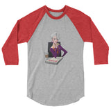 Dragon Lady (Raglan) - Heather Grey/Heather Red