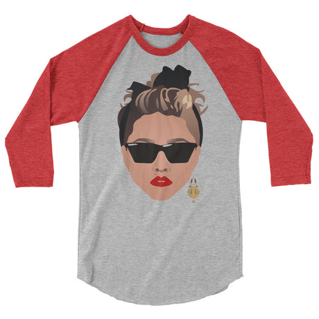 80s Glamour (Raglan) - Heather Grey/Heather Red