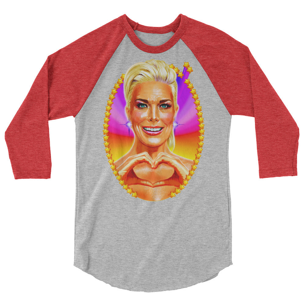 Debut garment mockup | Big Boss Energy (Raglan) | Heather Grey/Heather Red