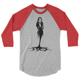 Debut garment mockup | Cara Mia (Raglan) | Heather Grey/Heather Red