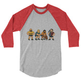 Debut garment mockup | Good Beef (Raglan) | Heather Grey/Heather Red