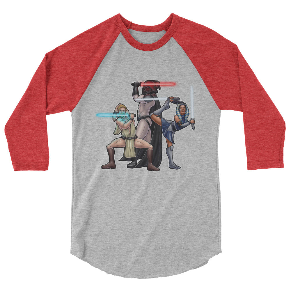Debut garment mockup | House of Sabre (Raglan) | Heather Grey/Heather Red