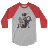 Debut garment mockup | House of Sabre (Raglan) | Heather Grey/Heather Red