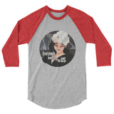 Debut garment mockup | Everybody Wants to be Us (Raglan) | Heather Grey/Heather Red