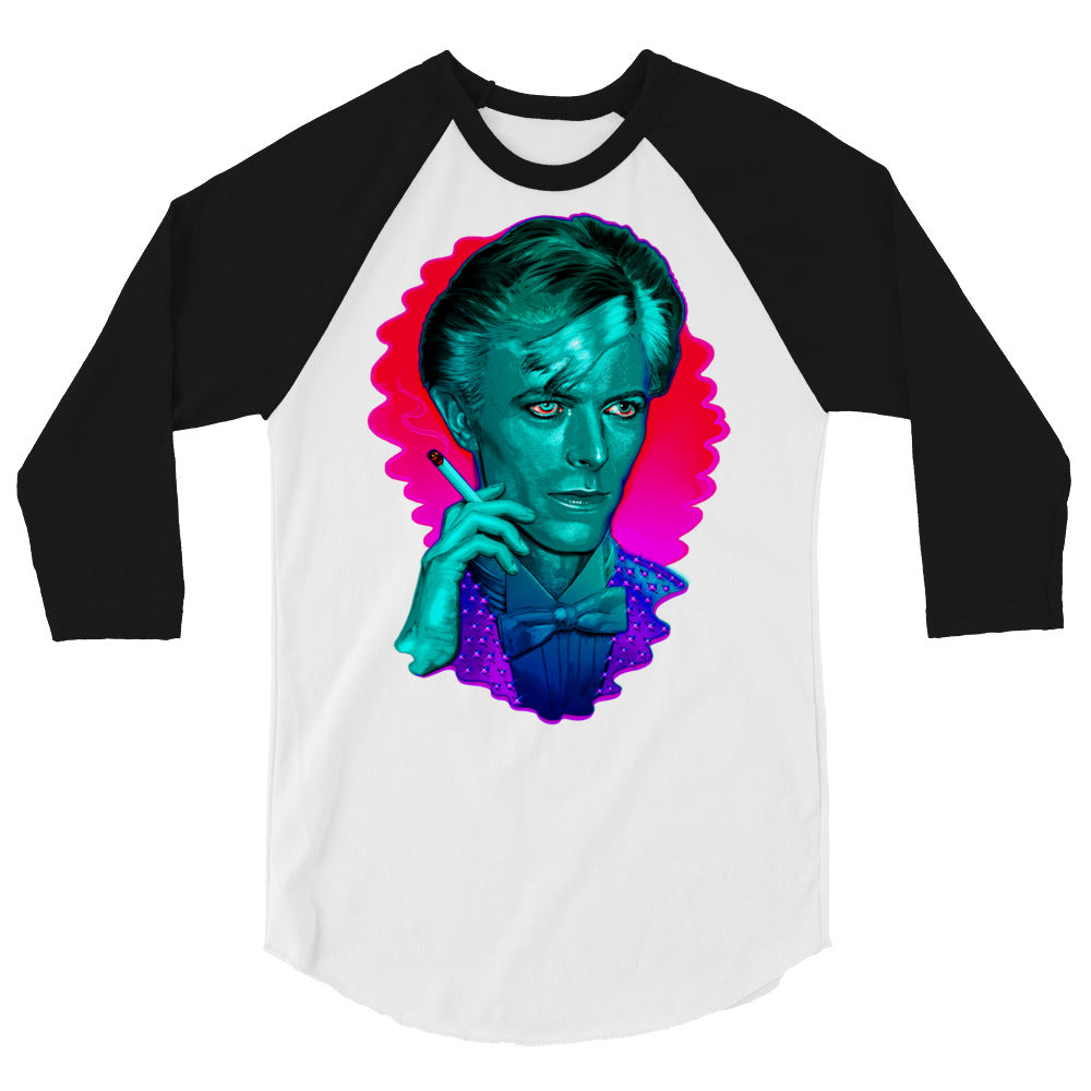 Debut garment mockup | The Man Who Sold the Hue (Raglan) | White/Black