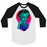 Debut garment mockup | The Man Who Sold the Hue (Raglan) | White/Black